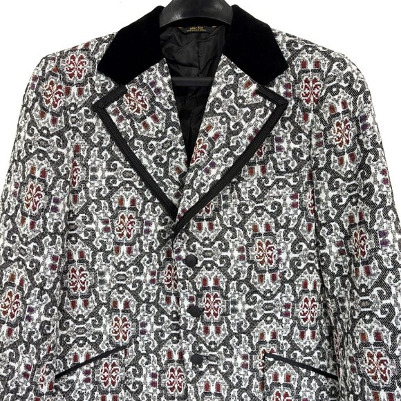 After Six Grey Red  Brocade Tuxedo Prom Formal Jacket Vintage Authentic 70’s NWT - Picture 14 of 14